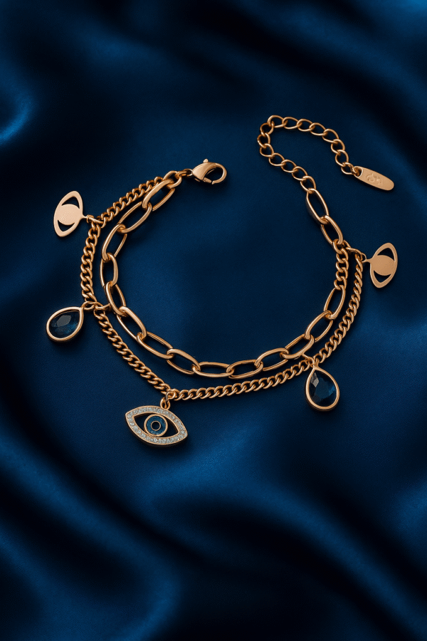 Blue Stone Evil Eye Bracelet - Image 2