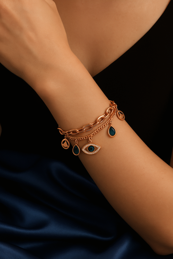Blue Stone Evil Eye Bracelet - Image 3
